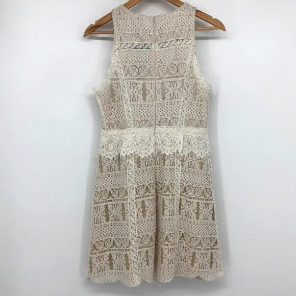 NWT Allsaints Melia Lace sleeveless mini Dress Size 6 in Oyster White - Picture 4 of 16
